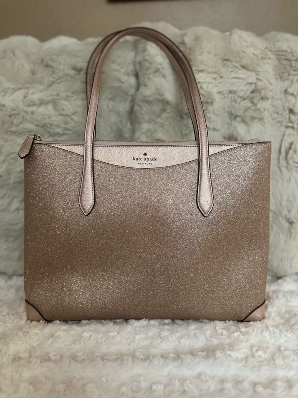 kate spade Rose Gold Glitter Tote